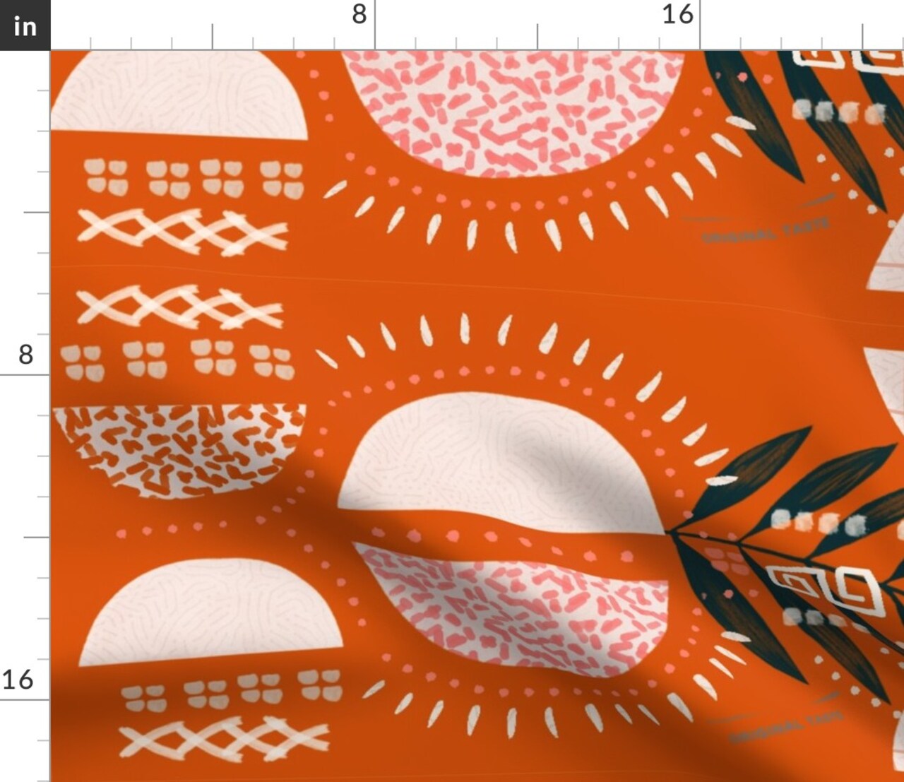 Bold Tribal Foliage Large Scale Geometric Cultural Botanical Dots Lines Africa African Hand Painted Eclectic Custom Printed Fabric by Spoonflower Various Fabrics by the Yard or Fat Quarter